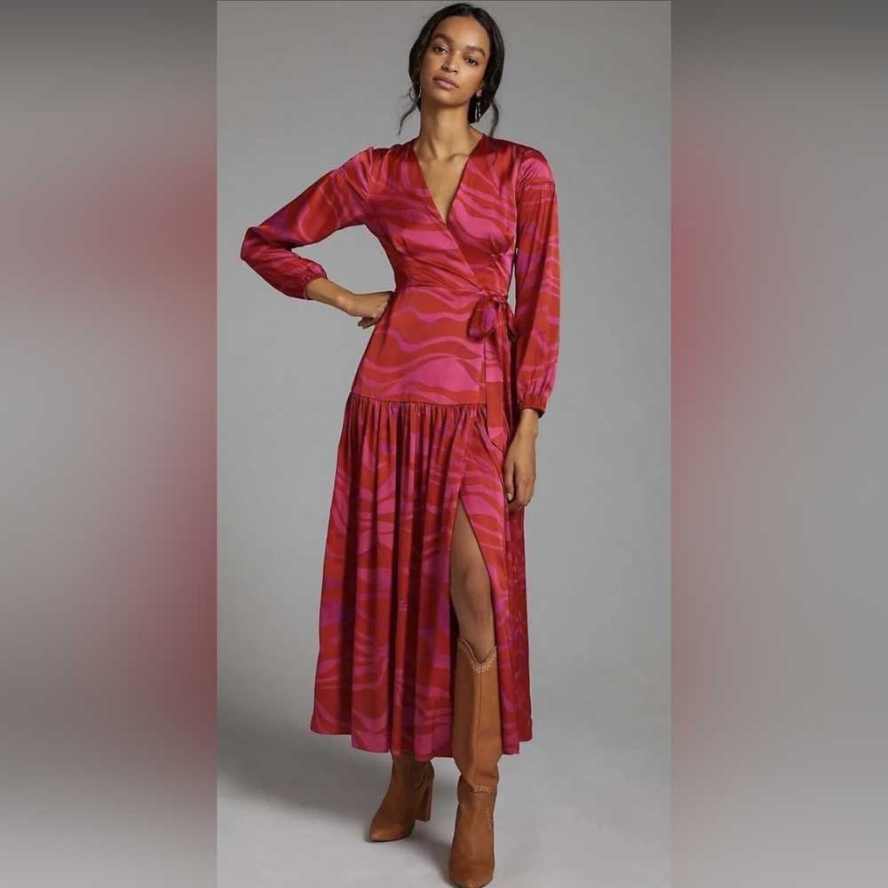 COMING SOON- Hutch Vibrant Red and Pink Long Sleeve Dress